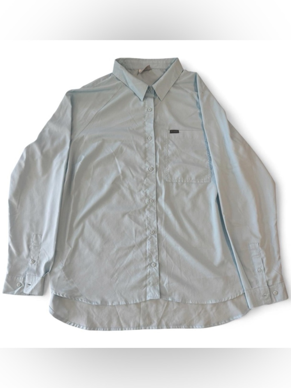 Columbia Sportswear light blue long sleeve shirt button up outdoor shirt utility